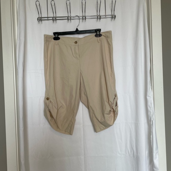 Weatherproof Pants - Weatherproof Khaki Shorts Womens Roll Cuff High Rise